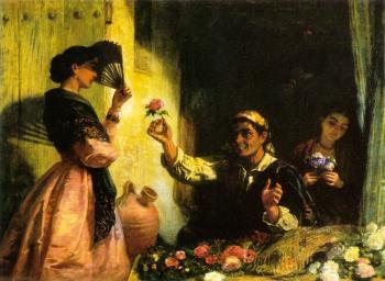 Edwin Longsden Long : A Spanish Flower Seller